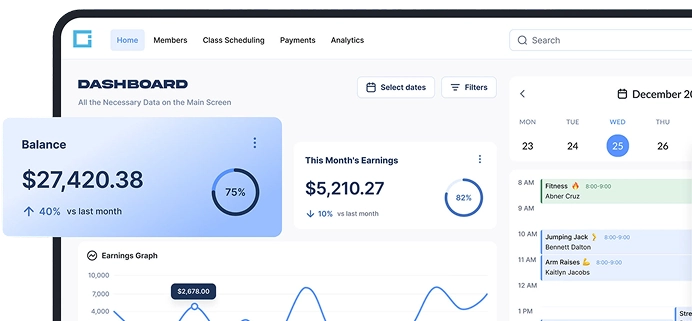 Gymble Dashboard Mockup